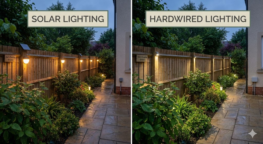 Fence Lighting Guide: Solar vs Hardwired for Bristol Gardens