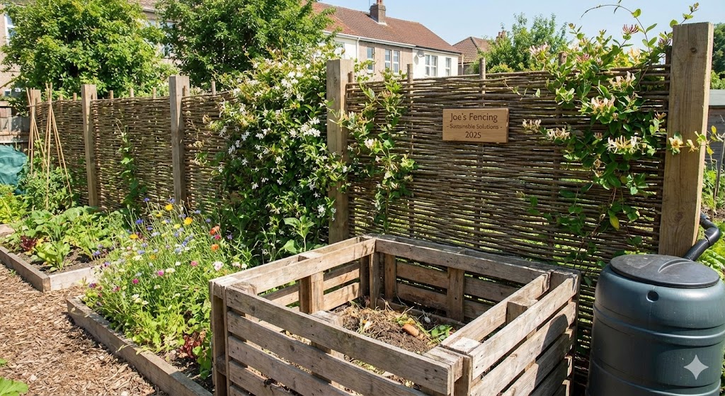 Hedgehog Highway hole in a garden fence gravel board to allow wildlife passage.