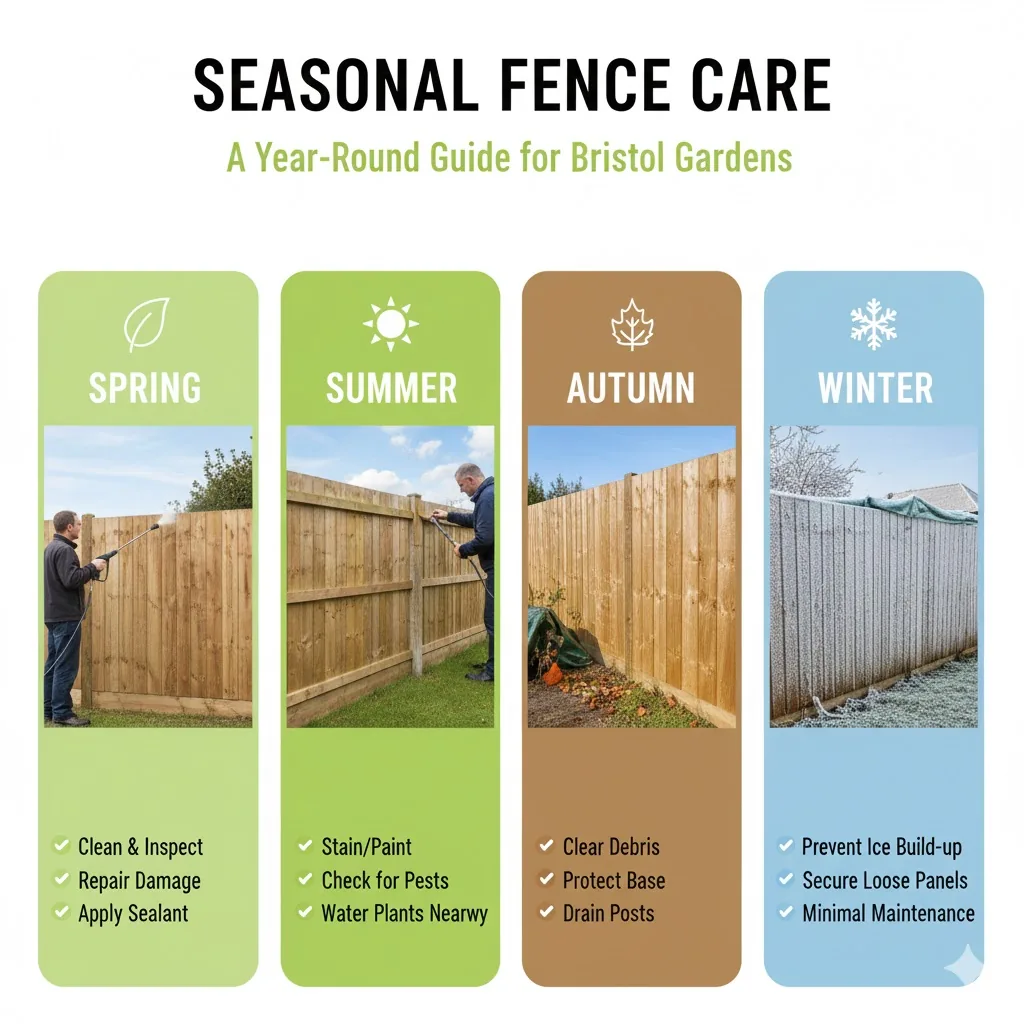* Four seasons of fence maintenance guide for Bristol gardens