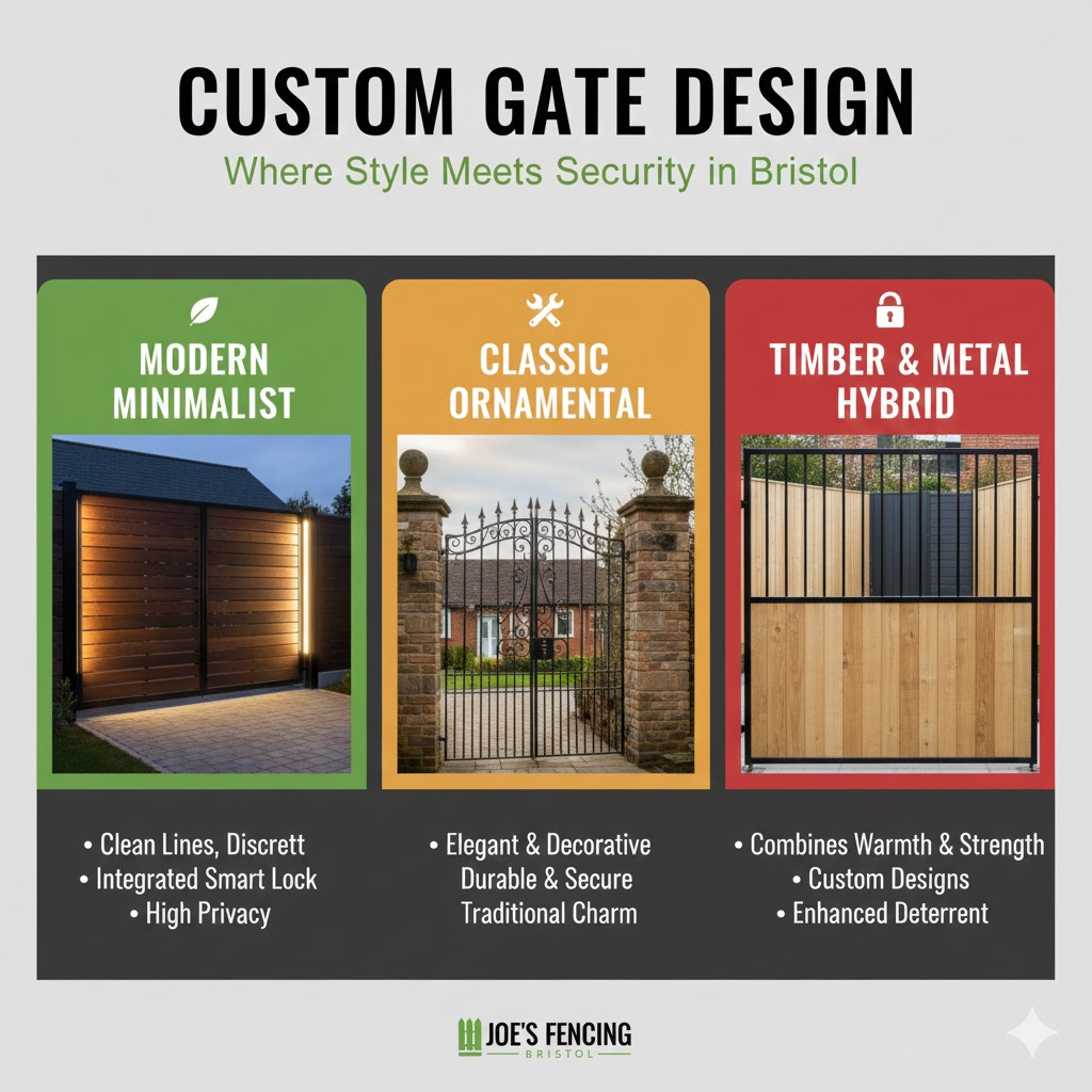 [Custom steel and timber security gate design in Bristol]