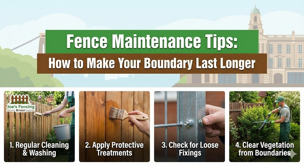 [Applying preservative to maintain a wooden garden fence]