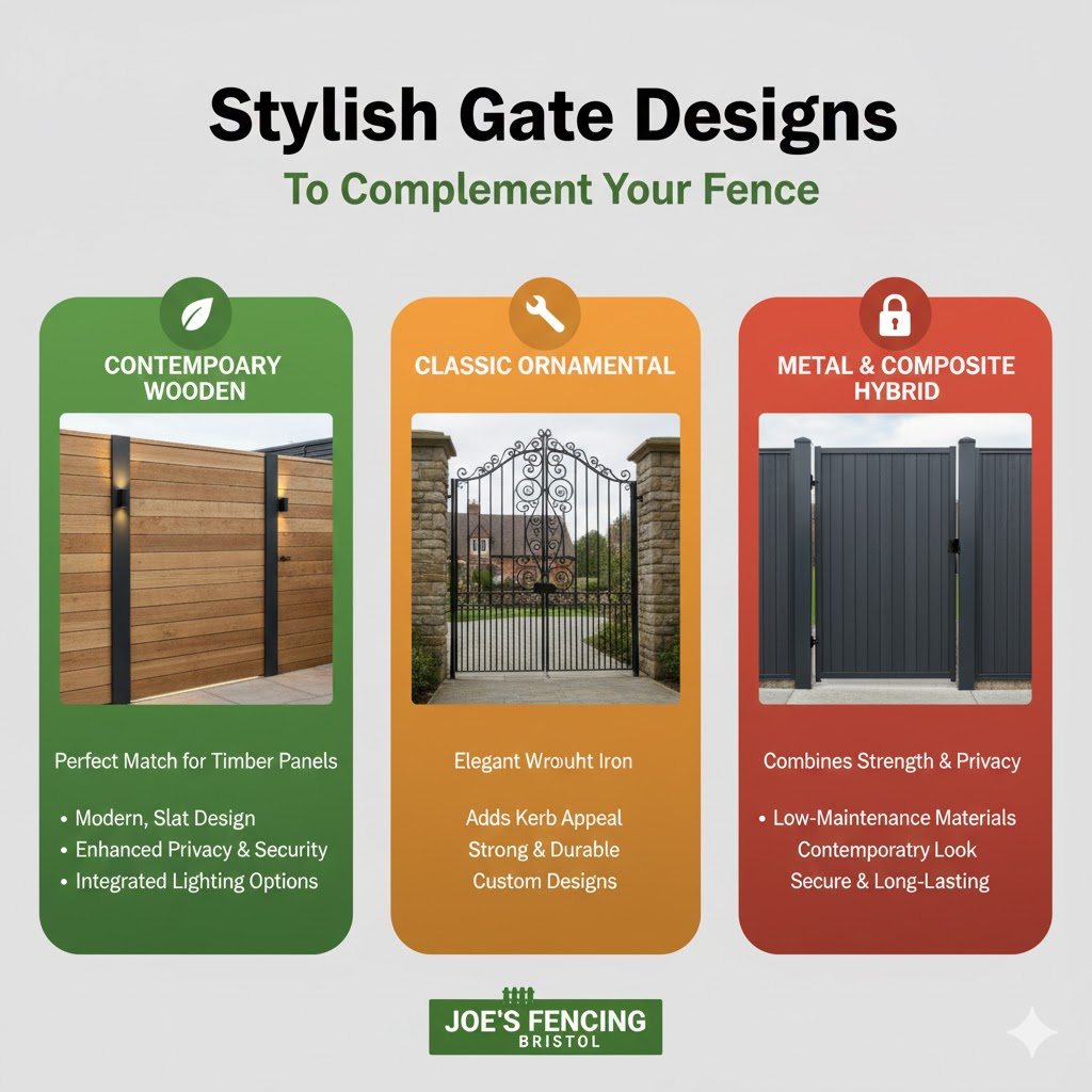 [Stylish curved picket gate with garden arch in Bristol]