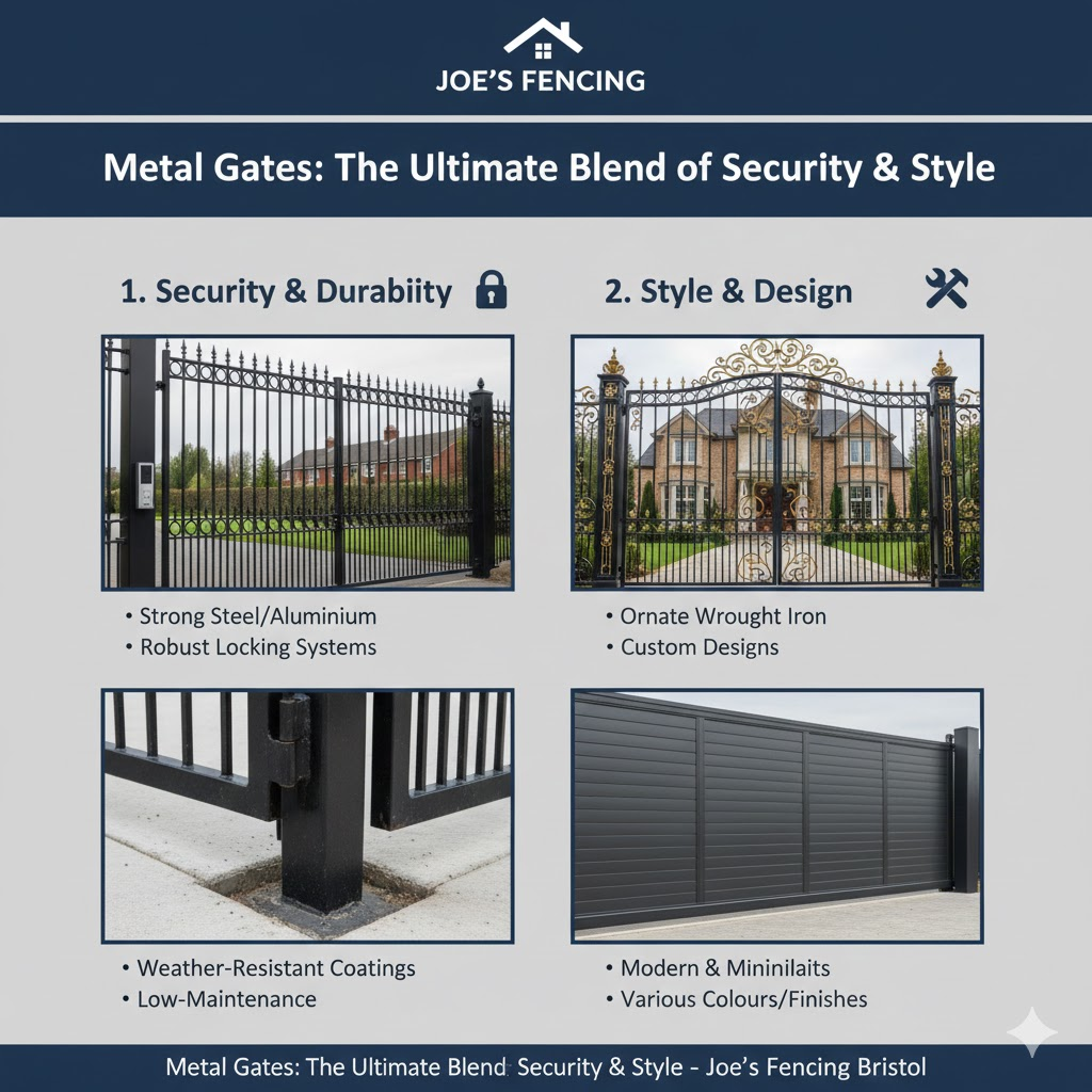 [Black ornamental metal driveway gates in Bristol]