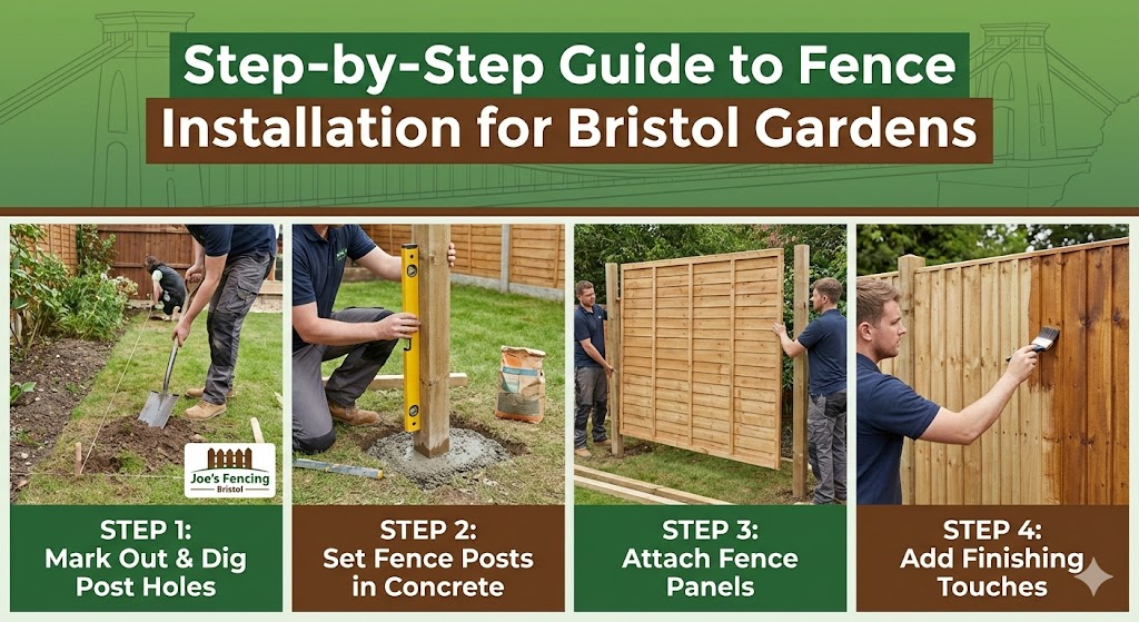 [Digging post holes for garden fence installation in Bristol]