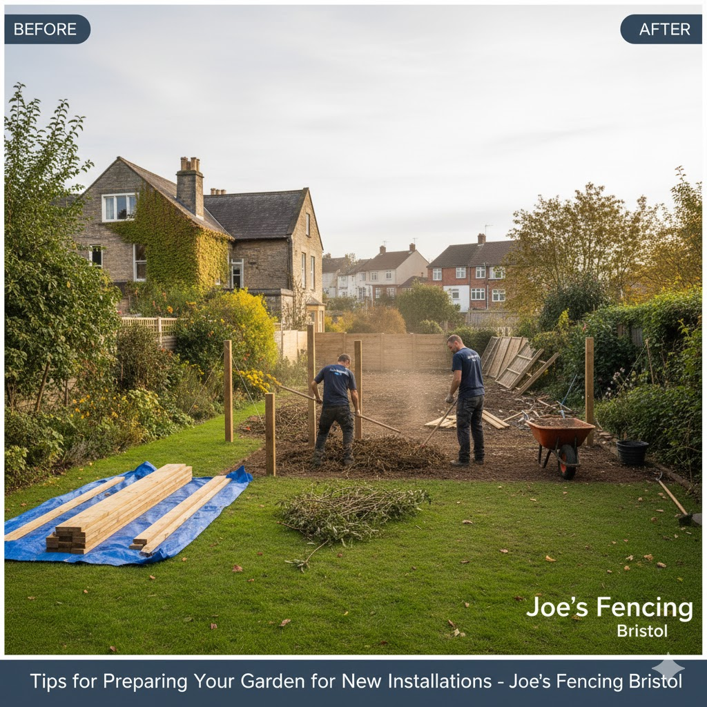 * Garden prepared for landscaping work with clear access