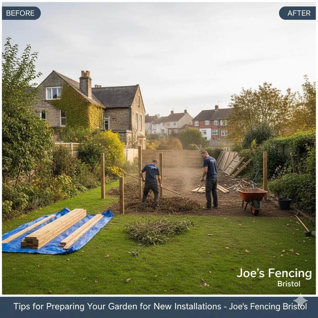 * Garden prepared for landscaping work with clear access