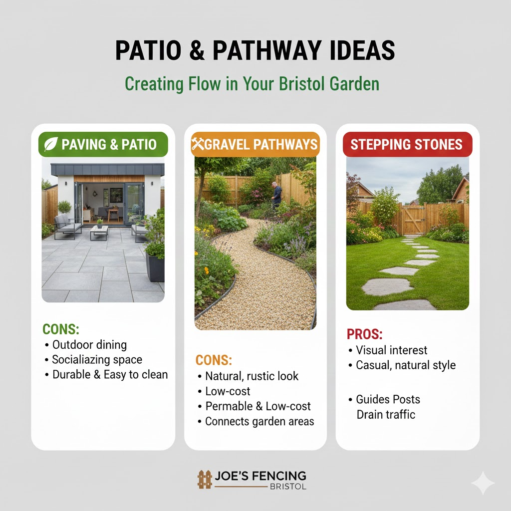 [Timber sleeper pathway and gravel garden design in Bristol]