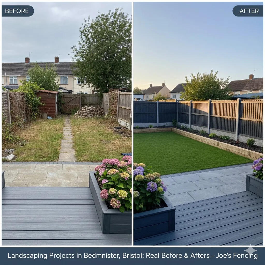 * Before and after landscaping transformation of a small Victorian garden in Bedminster