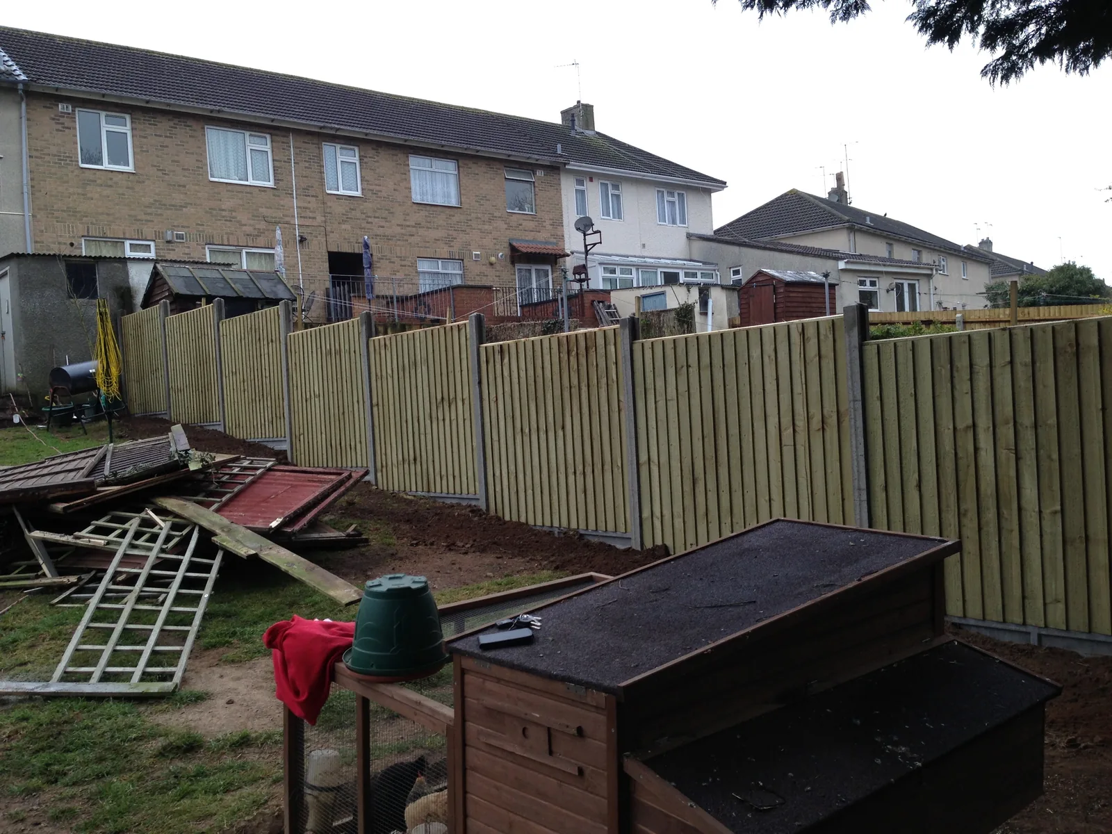 6ft Closeboard panels with concrete posts and gravelboards