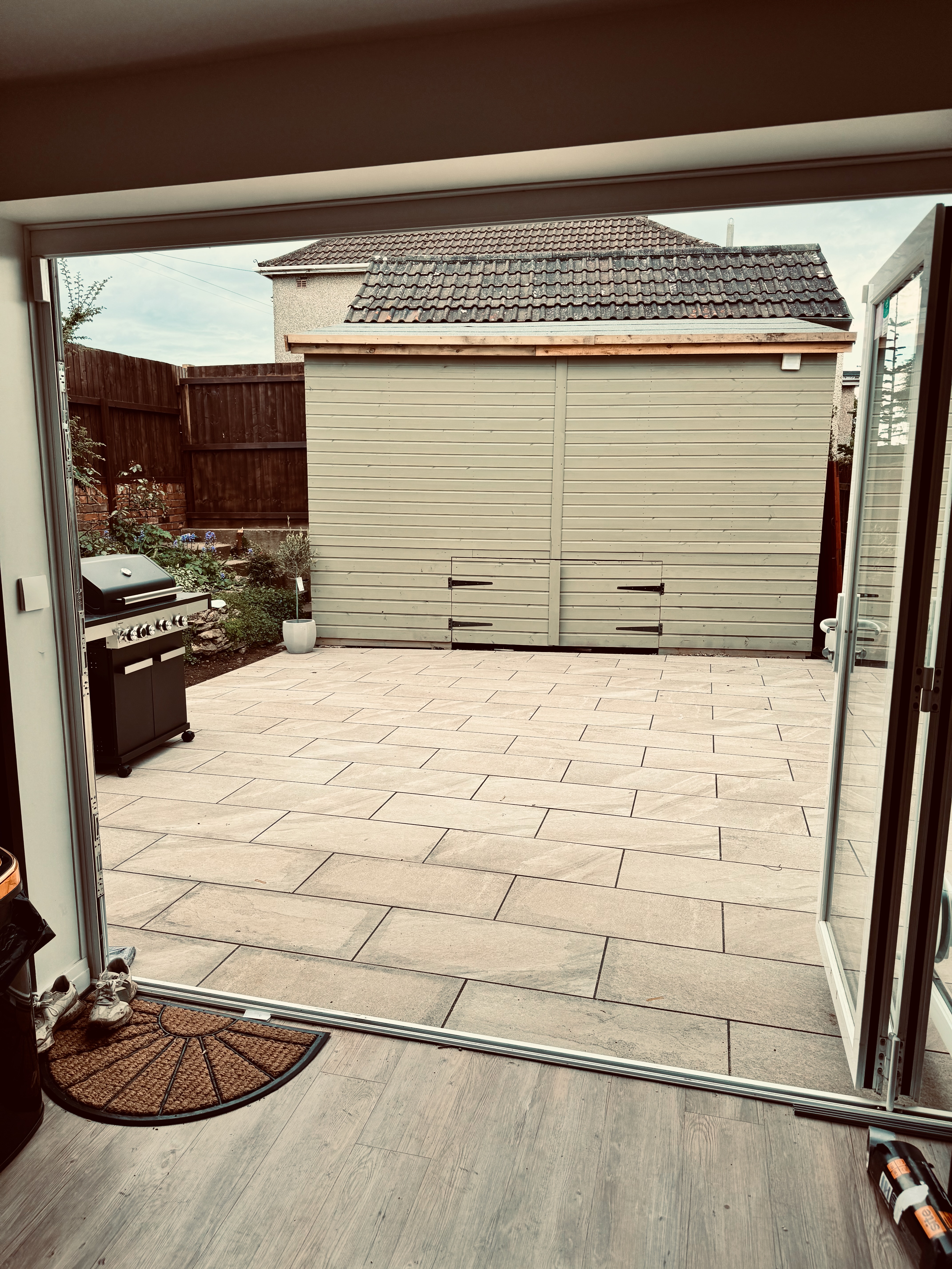 Porcelain patio install