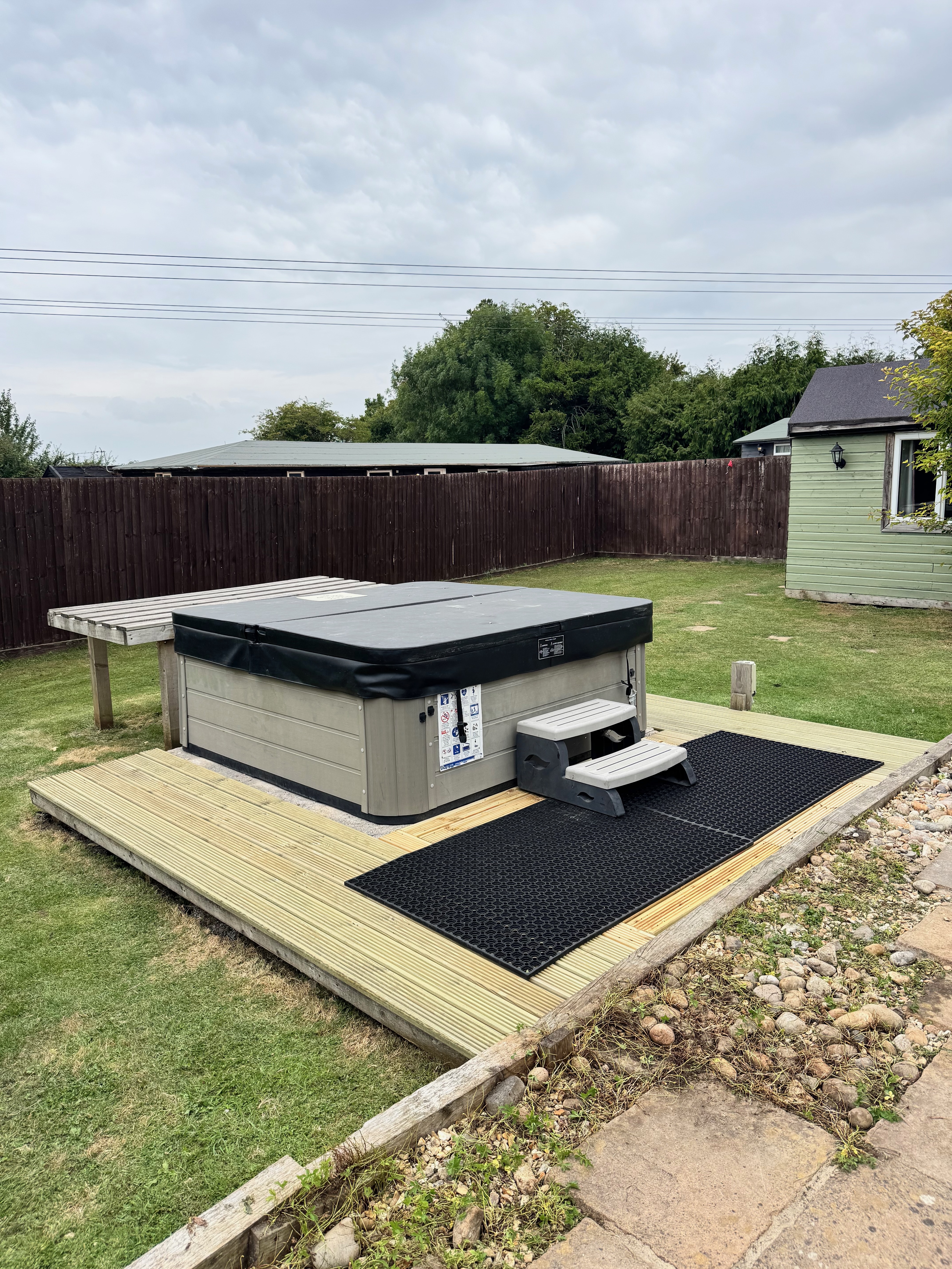 Decking around hot tub