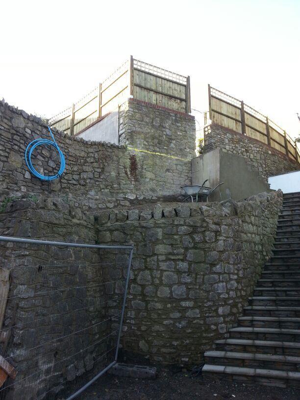 Stepped Retaining Wall Fencing