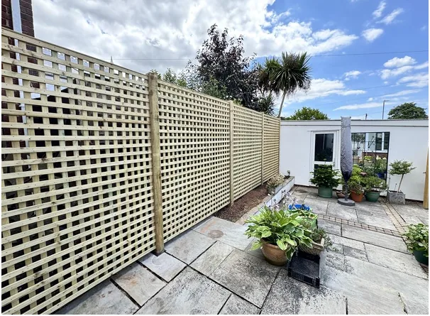 Decorative trellis fencing Bristol garden with climbing plant support