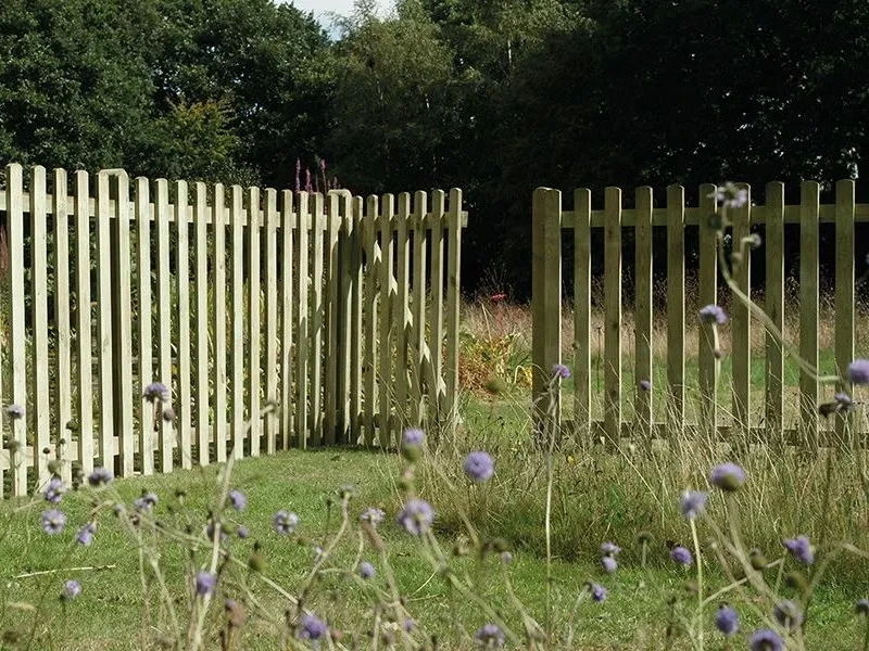Traditional white picket fence installation Bristol front garden