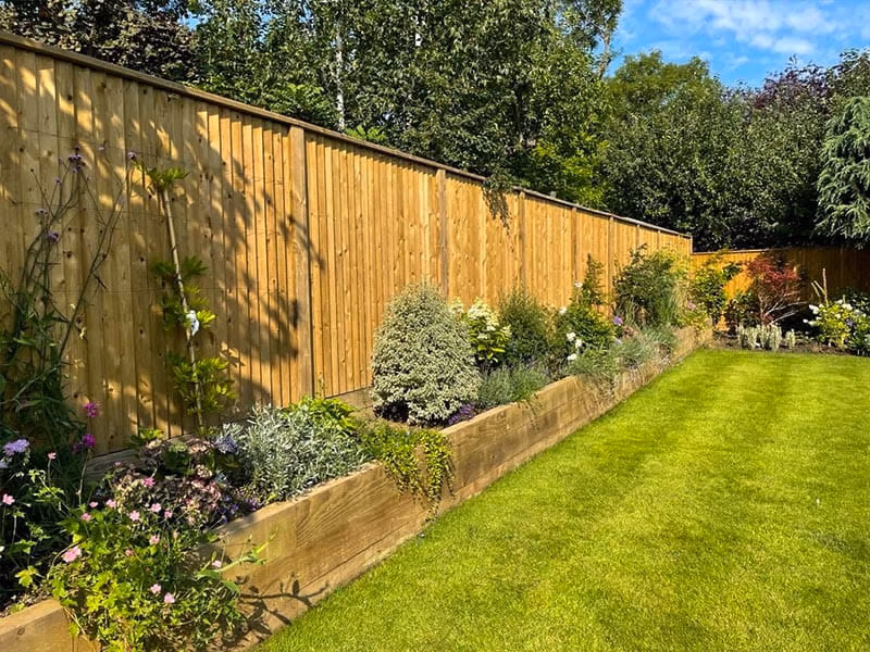 Raised wooden sleeper beds Bristol garden landscaping planter boxes